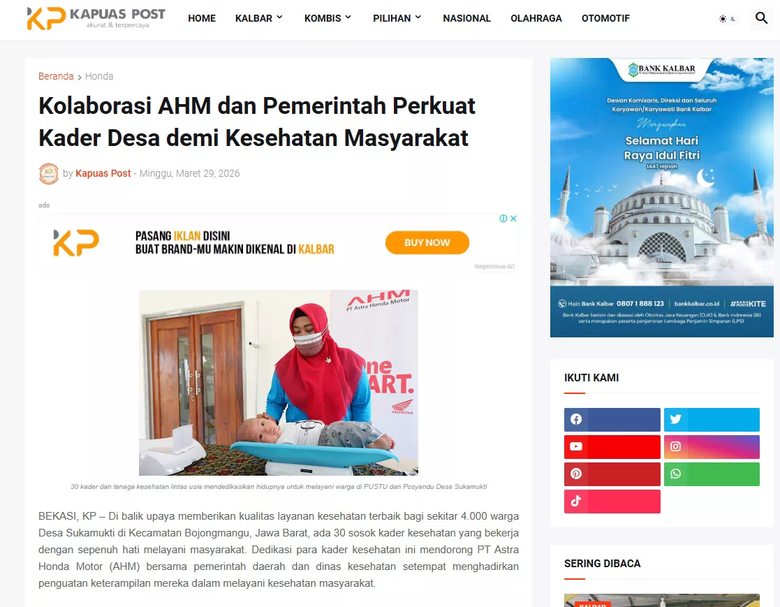Kolaborasi AHM dan Pemerintah Perkuat Kader Desa demi Kesehatan Masyarakat