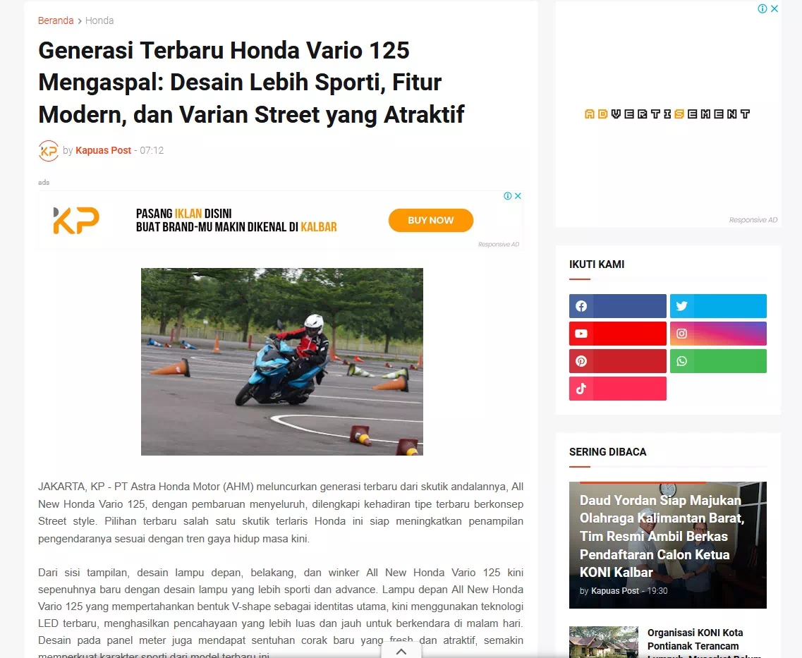 Generasi Terbaru Honda Vario 125 Mengaspal: Desain Lebih Sporti, Fitur Modern, dan Varian Street yang Atraktif