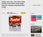 Sambut Tahun Baru, Astra Motor Kalbar Hadirkan Promo Motor Honda dengan Angsuran Terjangkau Bagi Masyarakat Landak