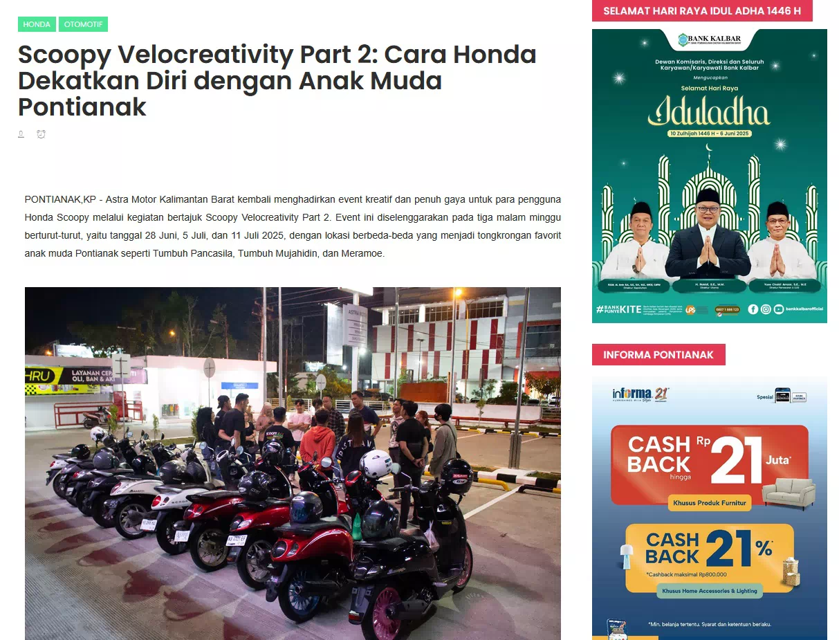 Scoopy Velocreativity Part 2: Cara Honda Dekatkan Diri dengan Anak Muda Pontianak