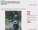 Astra Motor Kalbar Bagikan Tips Berkendara Aman Menyongsong September