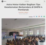 Astra Motor Kalbar Bagikan Tips Keselamatan Berkendara di SMPN 4 Pontianak
