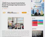 JEDER! Promo Spesial Honda Berikan Banyak Keuntungan bagi Konsumen di Pontianak