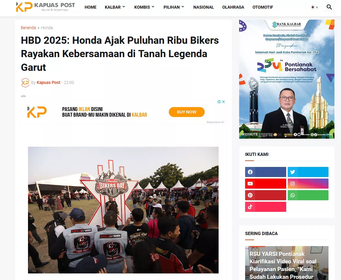 HBD 2025: Honda Ajak Puluhan Ribu Bikers Rayakan Kebersamaan di Tanah Legenda Garut
