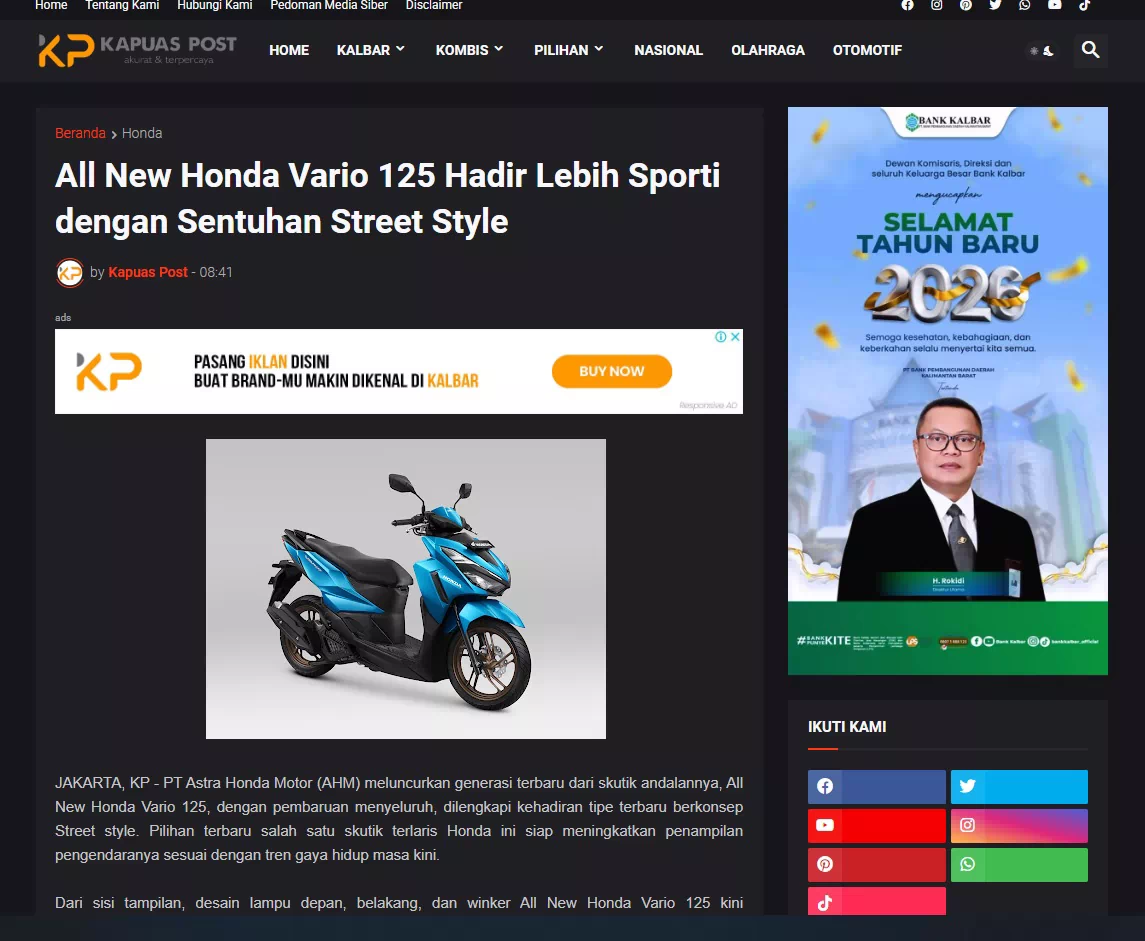 All New Honda Vario 125 Hadir Lebih Sporti dengan Sentuhan Street Style