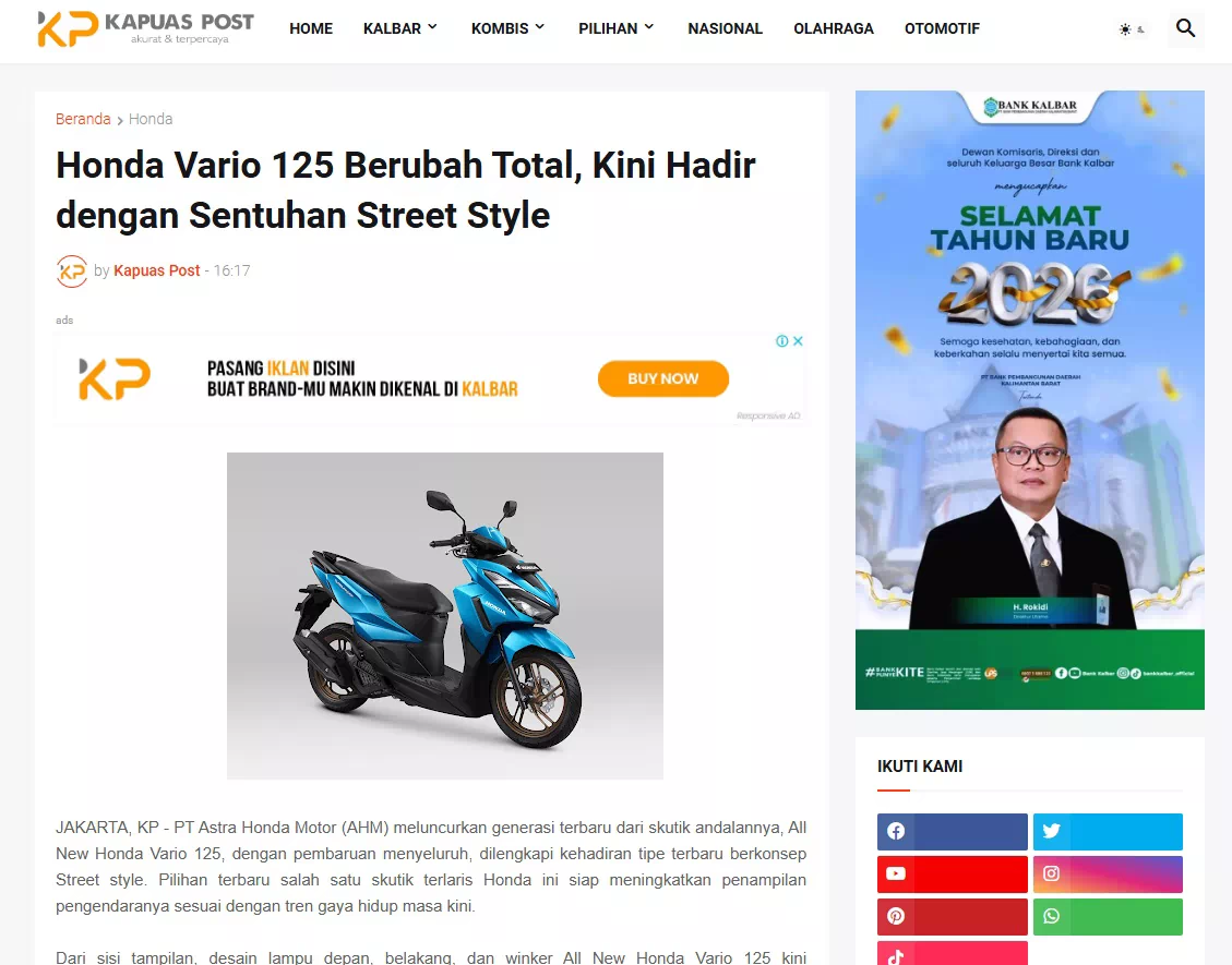 Honda Vario 125 Berubah Total, Kini Hadir dengan Sentuhan Street Style