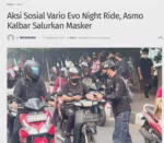 Aksi Sosial Vario Evo Night Ride, Asmo Kalbar Salurkan Masker