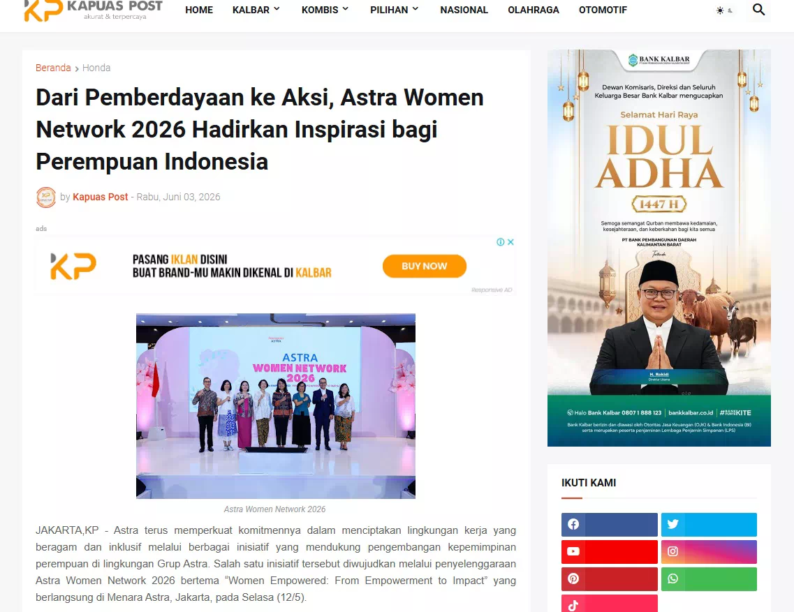 Dari Pemberdayaan ke Aksi, Astra Women Network 2026 Hadirkan Inspirasi bagi Perempuan Indonesia