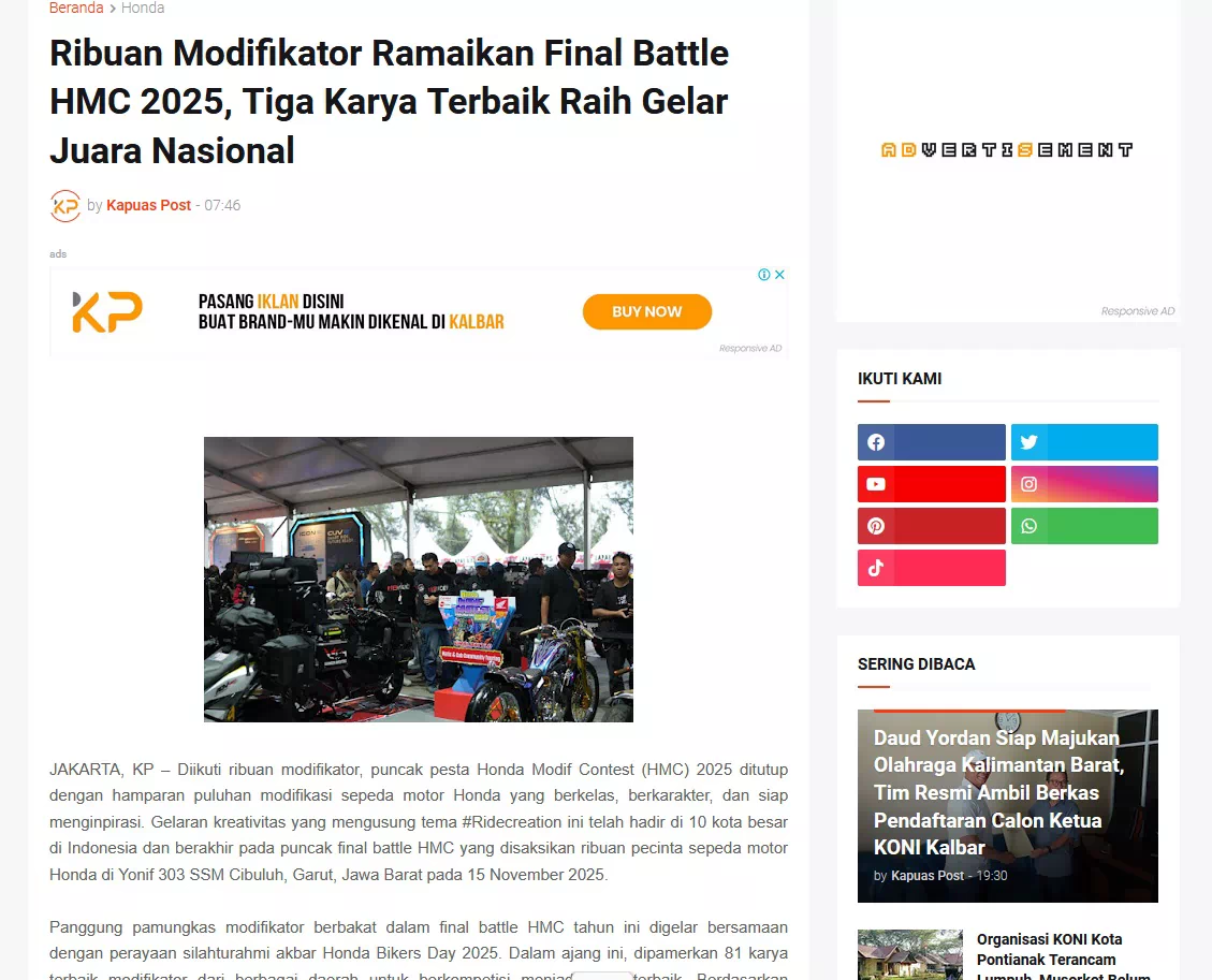 Ribuan Modifikator Ramaikan Final Battle HMC 2025, Tiga Karya Terbaik Raih Gelar Juara Nasional