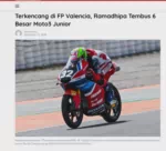 Terkencang di FP Valencia, Ramadhipa Tembus 6 Besar Moto3 Junior