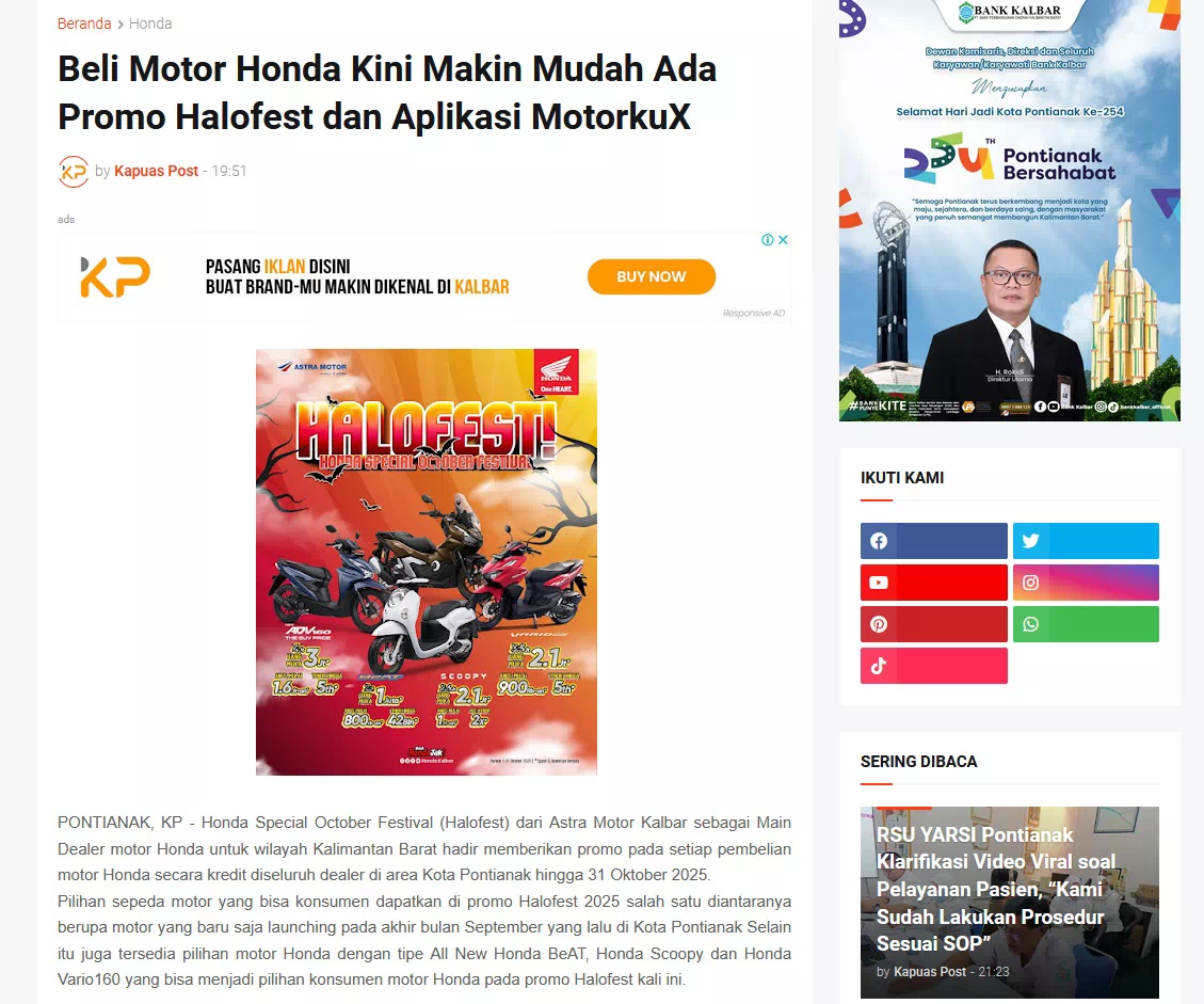 Beli Motor Honda Kini Makin Mudah Ada Promo Halofest dan Aplikasi MotorkuX