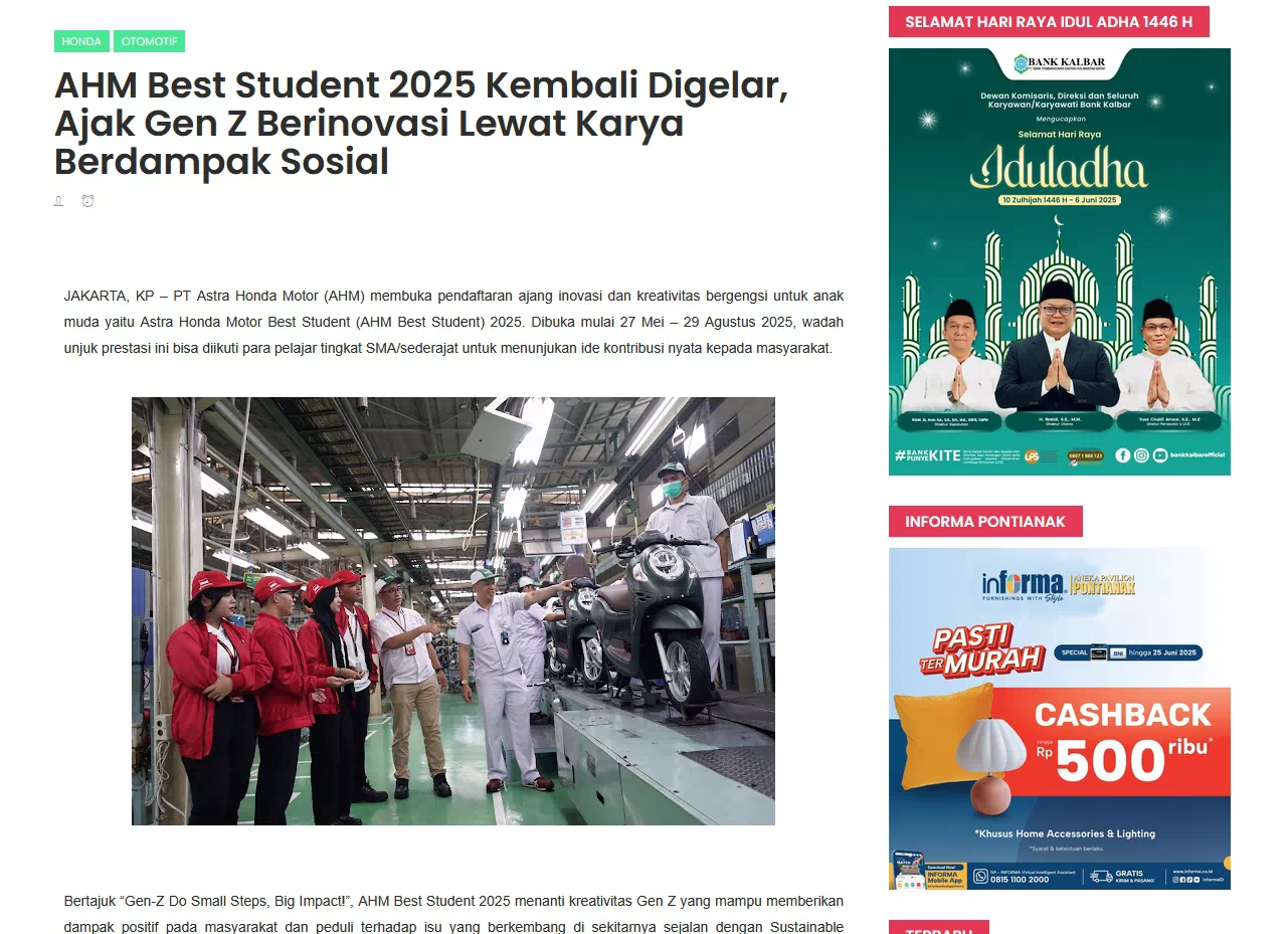 AHM Best Student 2025 Kembali Digelar, Ajak Gen Z Berinovasi Lewat Karya Berdampak Sosial