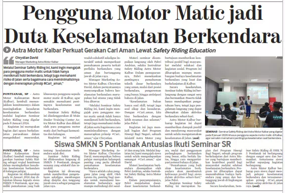 Siswa SMKN 5 Pontianak Antusias Ikuti Seminar SR