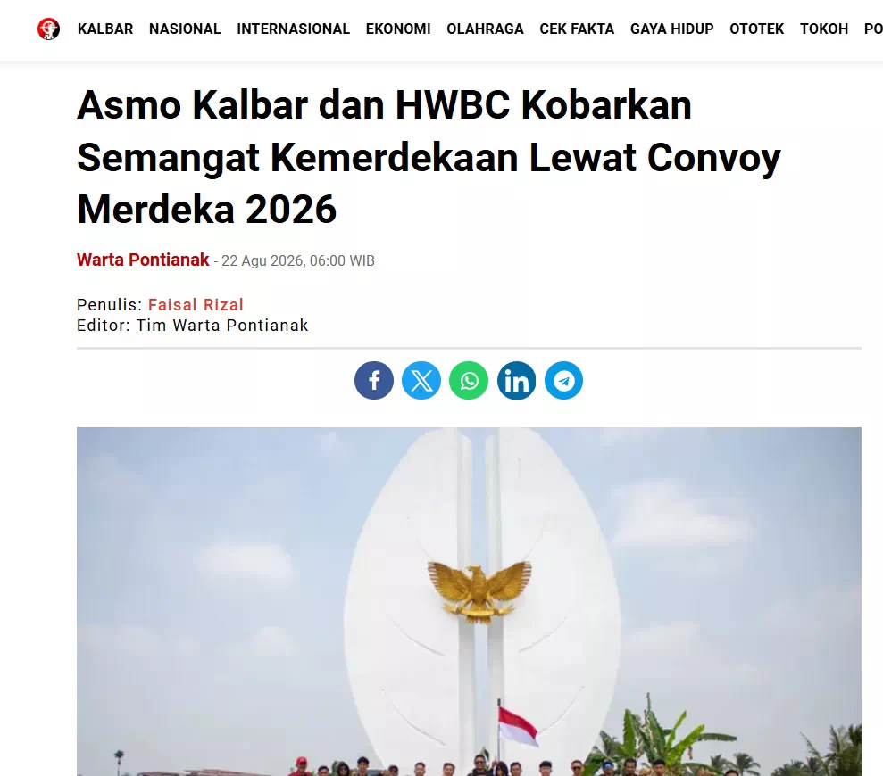 Asmo Kalbar dan HWBC Kobarkan Semangat Kemerdekaan Lewat Convoy Merdeka 2026