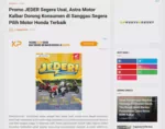 Promo JEDER Segera Usai, Astra Motor Kalbar Dorong Konsumen di Sanggau Segera Pilih Motor Honda Terbaik