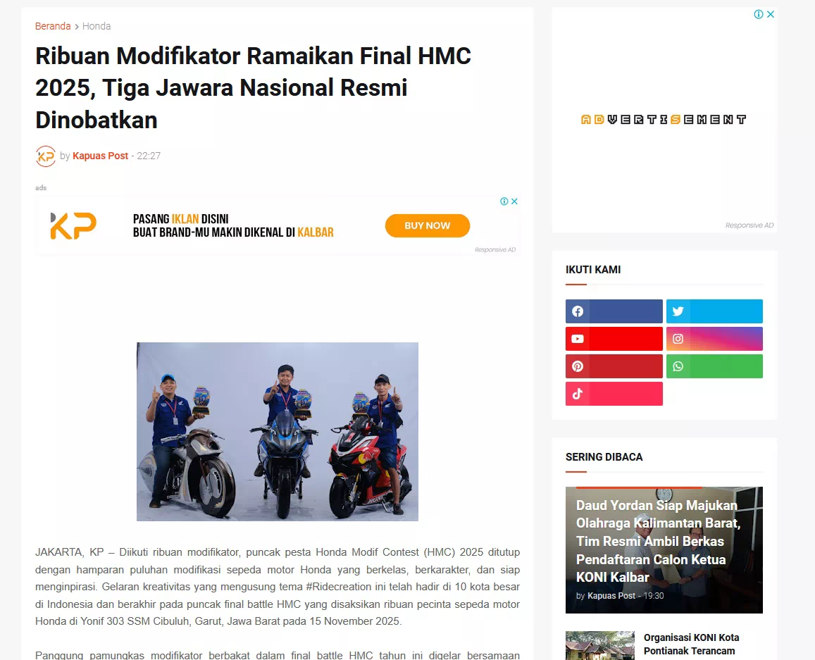 Ribuan Modifikator Ramaikan Final HMC 2025, Tiga Jawara Nasional Resmi Dinobatkan