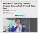 Asmo Kalbar Ajak Orang Tua Lebih Waspada Bonceng Anak di Tengah Kabut Asap