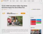 Honda CARE Astra Motor Kalbar Siap Bantu Konsumen Kapan Pun dan di Mana Pun