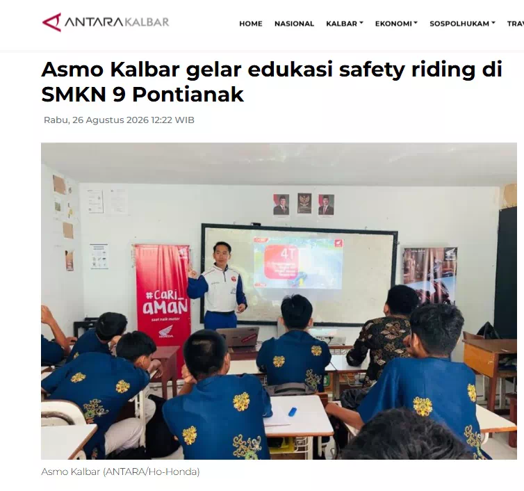 Asmo Kalbar gelar edukasi safety riding di SMKN 9 Pontianak