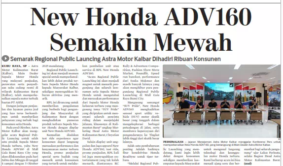 New Honda ADV160 Semakin Mewah, Semarak Regional Public Launching Astra Motor Kalbar Dihadiri Ribuan Konsumen