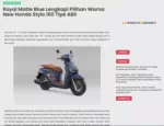 Royal Matte Blue Lengkapi Pilihan Warna New Honda Stylo 160 Tipe ABS