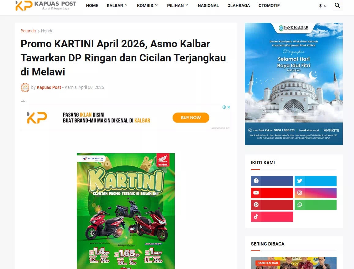 Promo KARTINI April 2026, Asmo Kalbar Tawarkan DP Ringan dan Cicilan Terjangkau di Melawi
