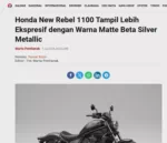 Honda New Rebel 1100 Tampil Lebih Ekspresif dengan Warna Matte Beta Silver Metallic