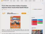 Promo Mei Astra Motor Kalbar di Sambas, Angsuran Motor Honda Mulai Rp900 Ribuan