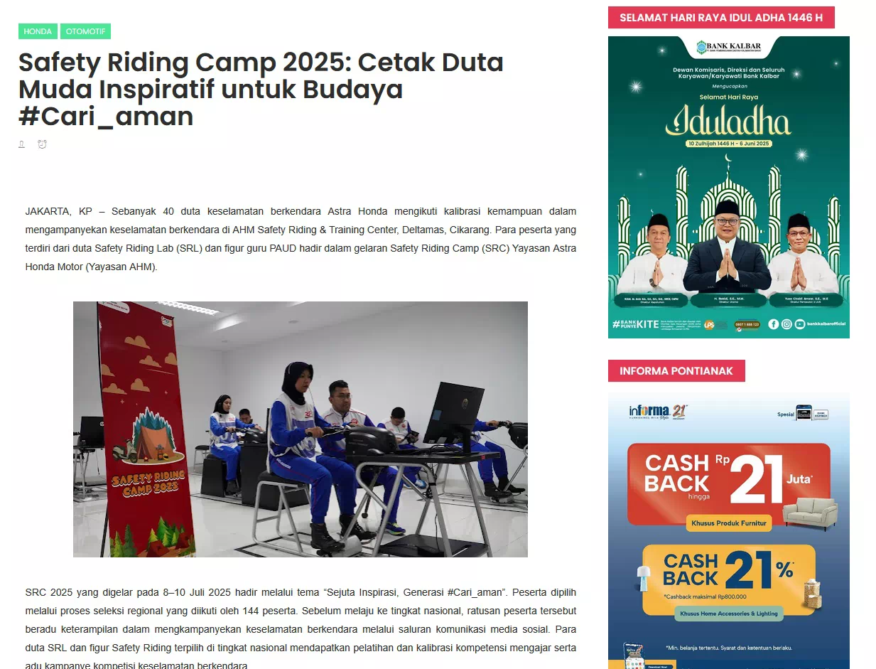 Safety Riding Camp 2025: Cetak Duta Muda Inspiratif untuk Budaya #Cari_aman