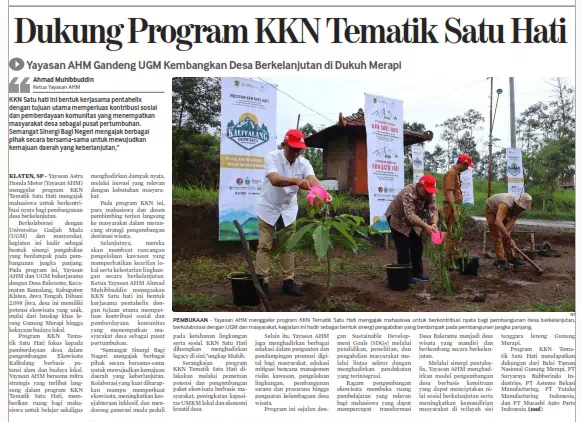 Dukung Program KKN Tematik Satu Hati, Yayasan AHM Gandeng UGM Kembangkan Desa Berkelanjutan di Dukuh Merapi