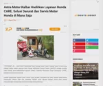 Astra Motor Kalbar Hadirkan Layanan Honda CARE, Solusi Darurat dan Servis Motor Honda di Mana Saja
