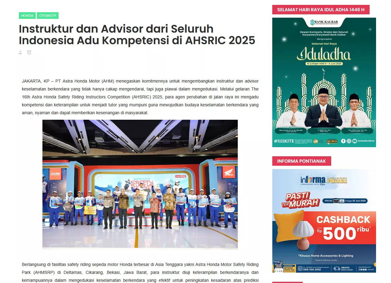 Instruktur dan Advisor dari Seluruh Indonesia Adu Kompetensi di AHSRIC 2025