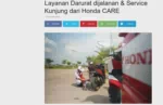 Layanan Darurat dijalanan & Service Kunjung dari Honda CARE