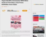 Segera Berakhir, Kesempatan Miliki Motor Honda di Putussibau Lewat Promo ROMANSA Asmo Kalbar