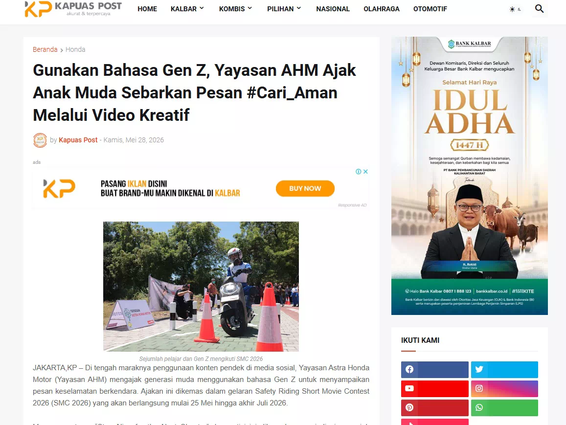 Gunakan Bahasa Gen Z, Yayasan AHM Ajak Anak Muda Sebarkan Pesan #Cari_Aman Melalui Video Kreatif
