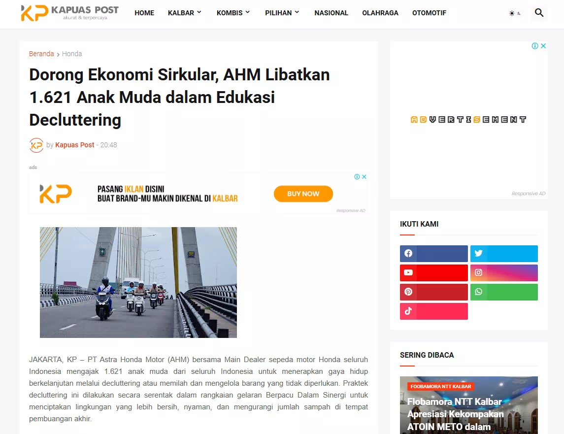 Dorong Ekonomi Sirkular, AHM Libatkan 1.621 Anak Muda dalam Edukasi Decluttering