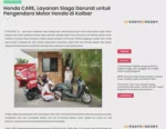 Honda CARE, Layanan Siaga Darurat untuk Pengendara Motor Honda di Kalbar