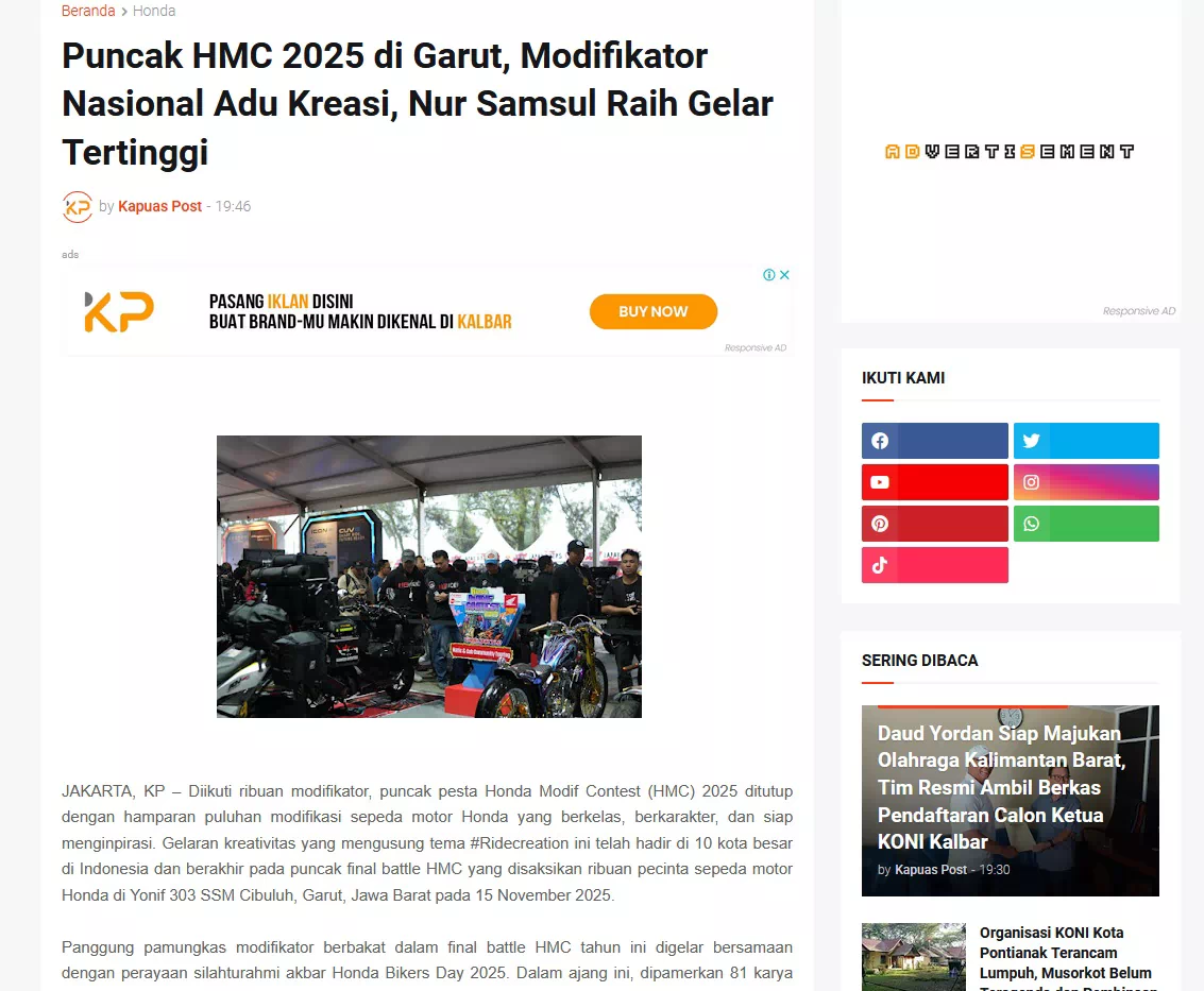 Puncak HMC 2025 di Garut, Modifikator Nasional Adu Kreasi, Nur Samsul Raih Gelar Tertinggi