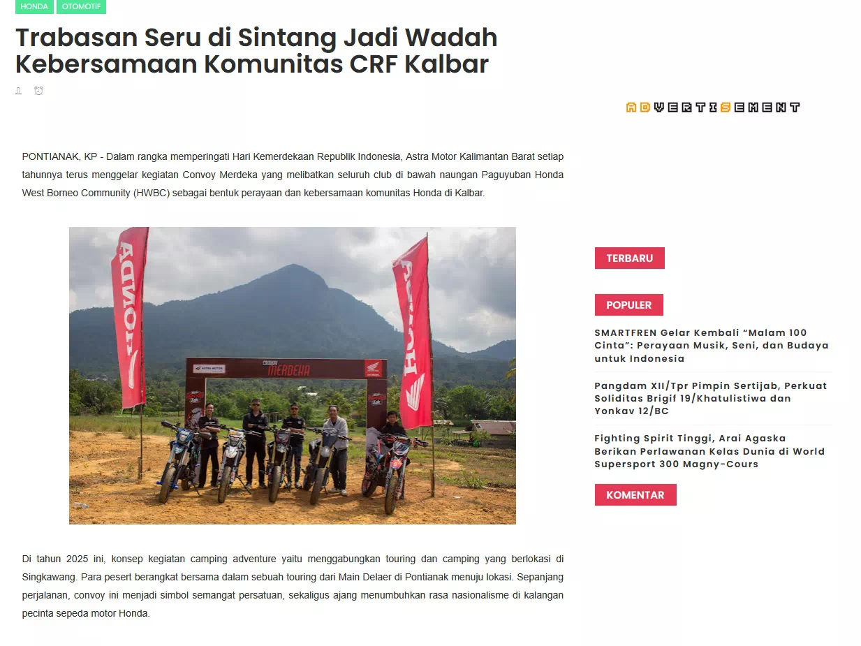 Trabasan Seru di Sintang Jadi Wadah Kebersamaan Komunitas CRF Kalbar