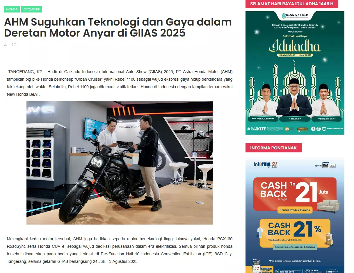 AHM Suguhkan Teknologi dan Gaya dalam Deretan Motor Anyar di GIIAS 2025