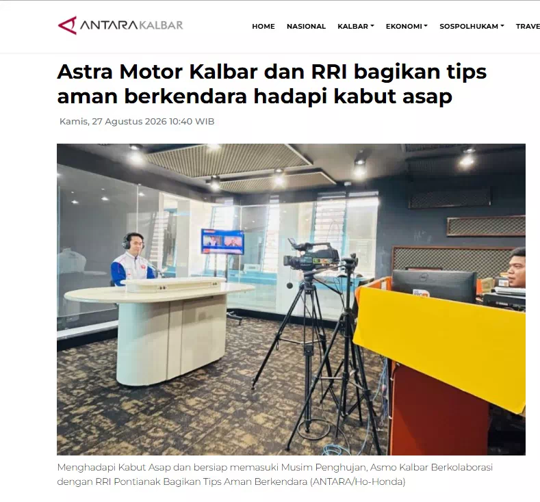 Astra Motor Kalbar dan RRI bagikan tips aman berkendara hadapi kabut asap
