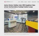 Astra Motor Kalbar dan RRI bagikan tips aman berkendara hadapi kabut asap