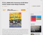 Promo JEDER 2025: Penawaran Kredit Motor Honda Terbaik untuk Warga di Sekadau