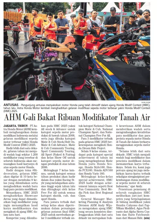 AHM Gali Bakat Ribuan Modifi kator Tanah Air