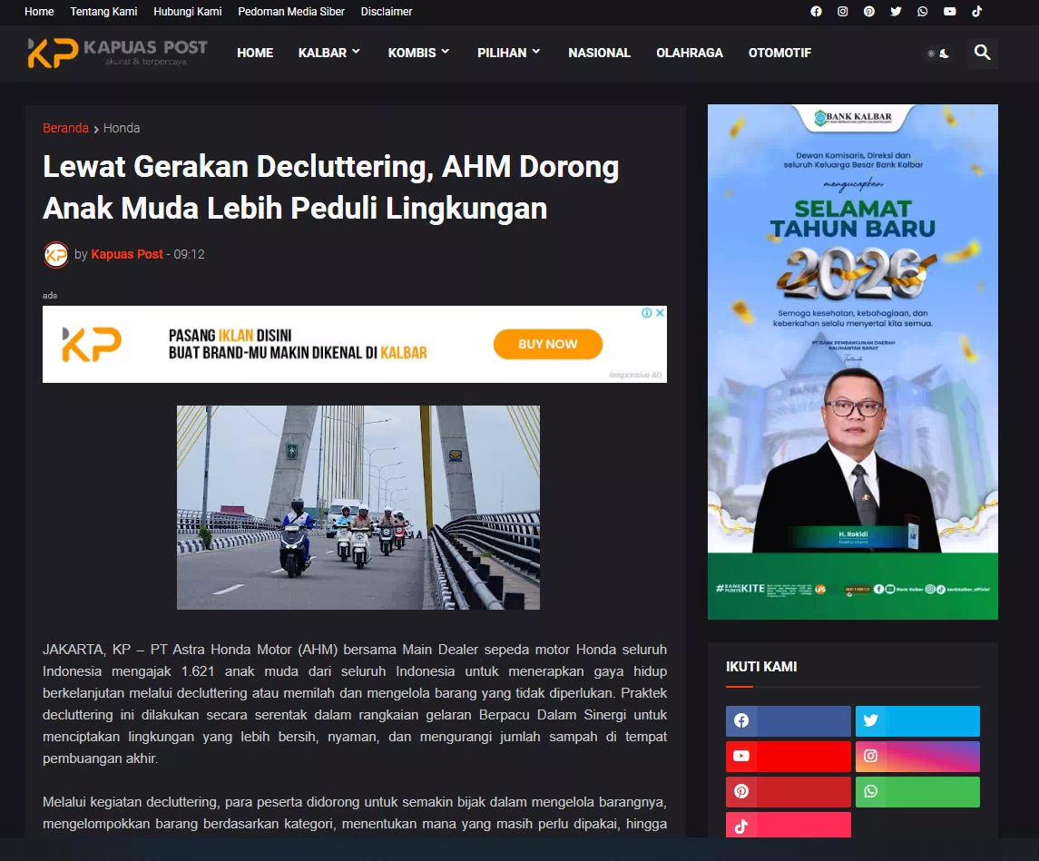 Lewat Gerakan Decluttering, AHM Dorong Anak Muda Lebih Peduli Lingkungan