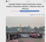 Hadapi Kabut Asap Karhutla, Asmo Kalbar Salurkan Masker, Vitamin dan Air Minum