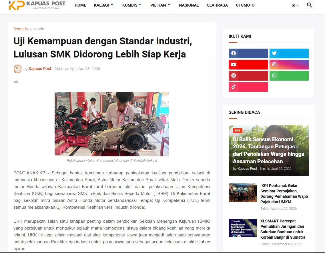Uji Kemampuan dengan Standar Industri, Lulusan SMK Didorong Lebih Siap Kerja