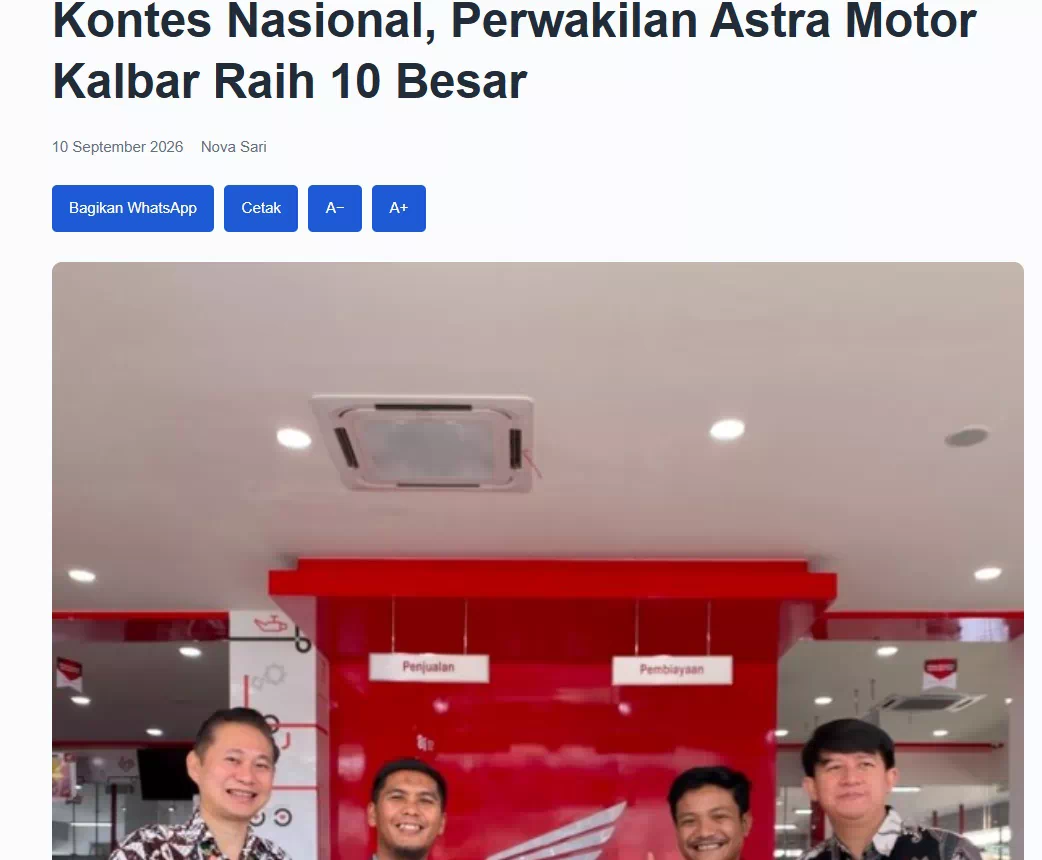 Kontes Nasional, Perwakilan Astra Motor Kalbar Raih 10 Besar