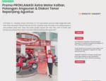 Promo PROKLAMASI Astra Motor Kalbar, Potongan Angsuran &amp; Diskon Tenor Sepanjang Agustus