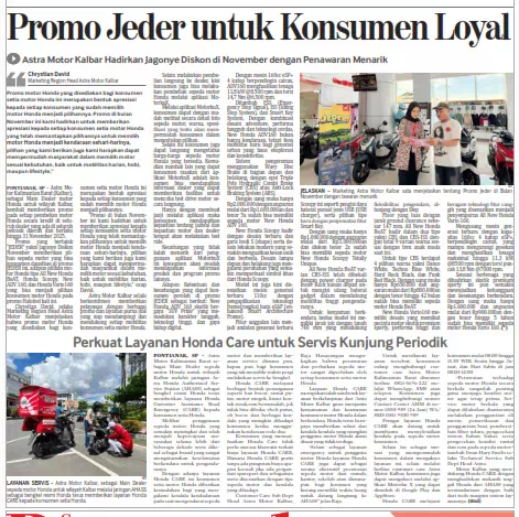 Perkuat Layanan Honda Care untuk Servis Kunjung Periodik